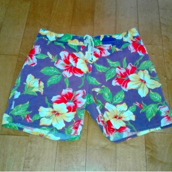 Men’s Polo Ralph Lauren Tropical Floral Swim Trunks Board cargo Shorts Size 36 l - Picture 1 of 5